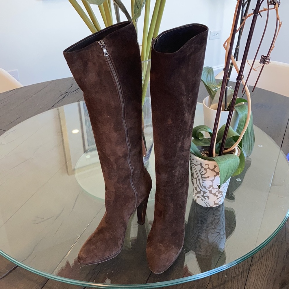 Prada Brown Suede Knee High Boots Size 40 EU |10US